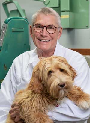 Dr Bill and Maggie, emotional support dog